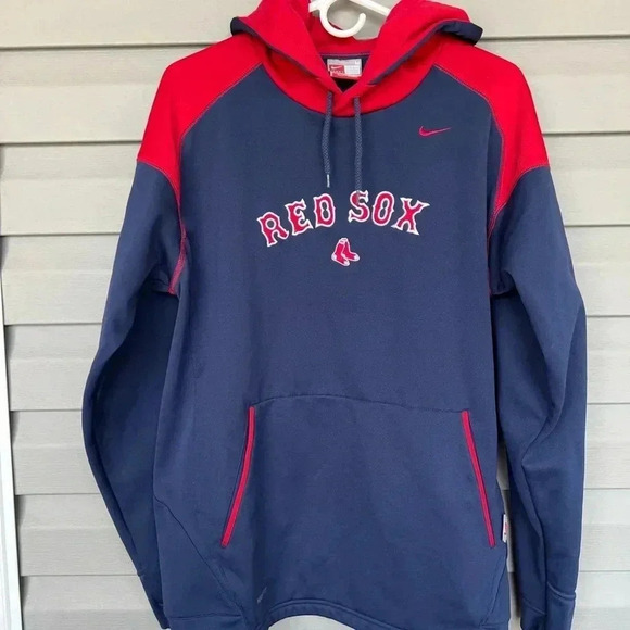 Nike Boston Red Sox Men’s Pullover Hoodie Sweatshirt Blue/Red Sz M - Picture 1 of 8